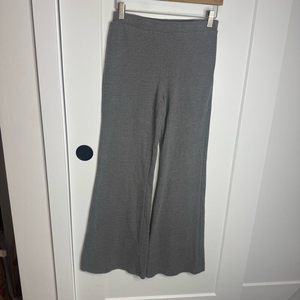 Free People Beach Flare Wide Leg Gray Pull On Knit Pants Size XS